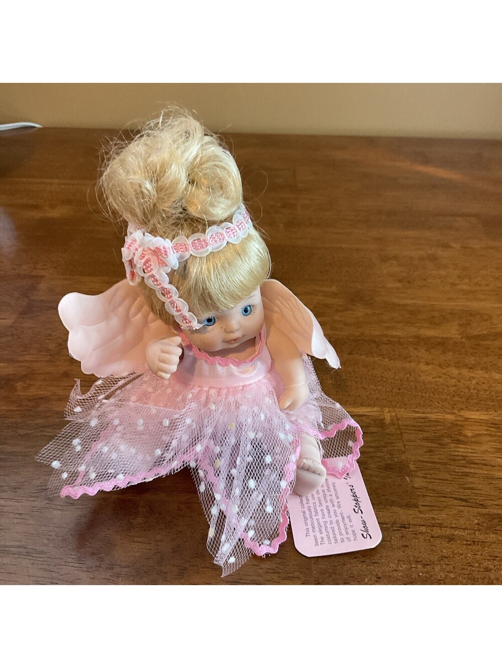 SHOW STOPPERS PORCELAIN ANGEL TIDBIT DOLL 6” PINK